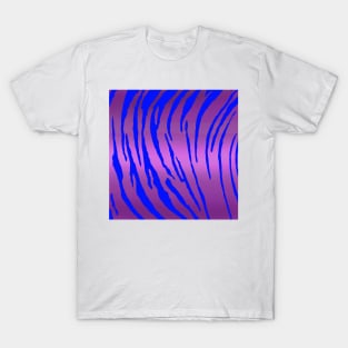 Metallic Tiger Stripes Pink Blue T-Shirt